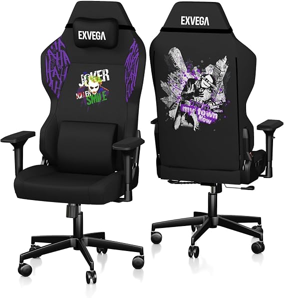 EXVEGA Andromeda 2025 Masajlı Oyuncu Koltuğu Dokuma Kumaş (Joker Killer Smile)