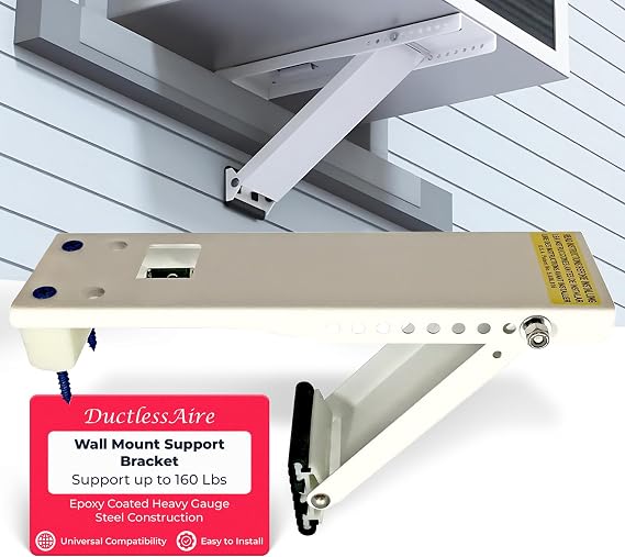 Ductless HVAC Wall Mount Support Bracket - Heavy Duty AC Brackets (160lbs) | Supports ductless mini split AC units up to 160 lbs, providing secure wall mount, stability, and space-saving installation.