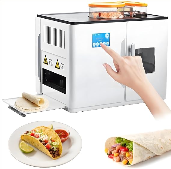Roti Maker Electric Indian, Automatic Pancake Maker Machine, Roti Maker Machine Fully Automatic, Multi-Functional Dough Press for Home & Commercial Use, One Key to Make 20 Pcs/One Time