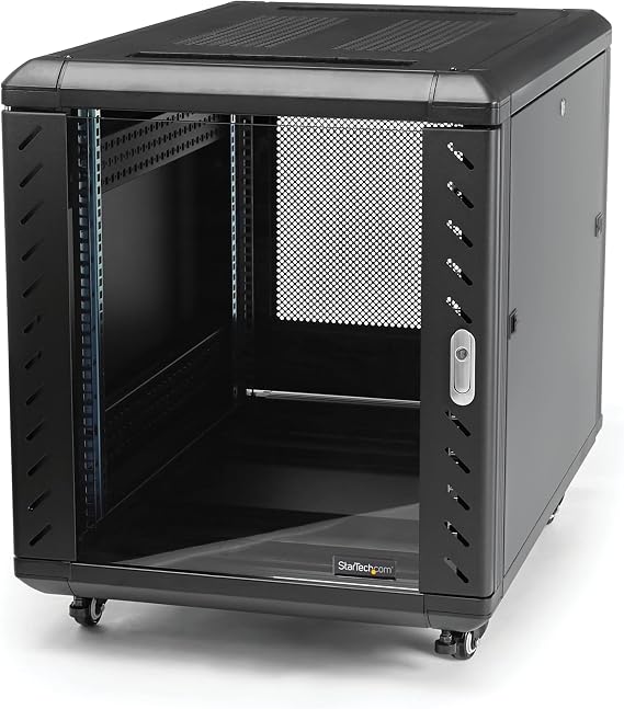 StarTech 12U 19in Enclosed 4-Post Server Cabinet, 29in Deep, 1764lb/800kg