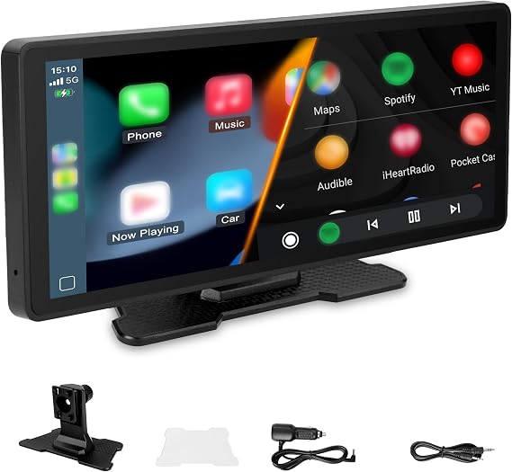 Car Stereo for Wireless Car Playy Screen and Android Auto, Portable 10.26 Inch Touch Screen Car Tablet with Mirror Link, Music Video Player, Compatible with Most Vehicles (10.26)