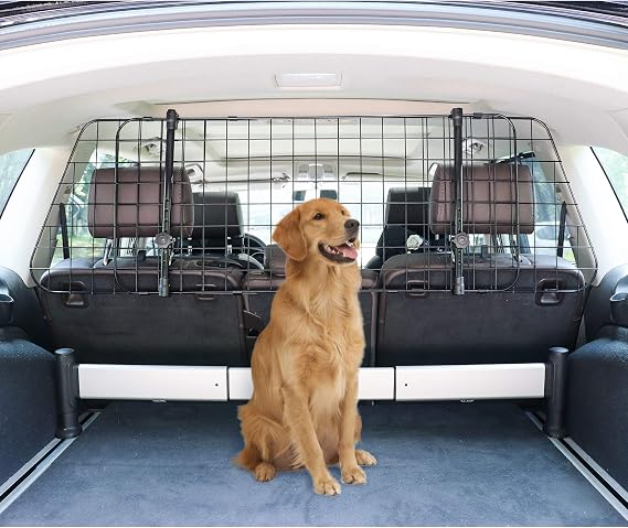 Amazon Basics Adjustable Dog Car Barrier for Vehicles, 59.72 x 5.20 x 16.46 in, Black