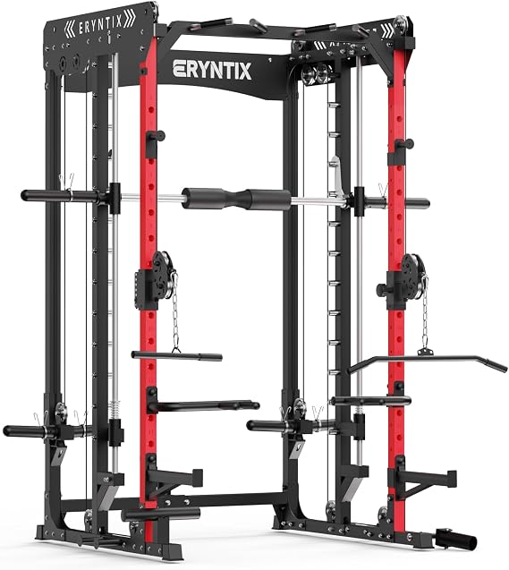 Power Rack, 2600 LBS Capacity Smith Machine for Home Gym Garage, All-in-One Power Cage with Cable Crossover, Heavy-Duty Squat Rack, 84'' Home Gym Equipment