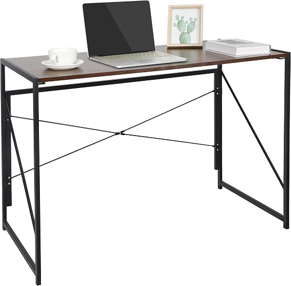 Folding Computer Desk 39" Writing Computer Desk Space Saving Sturdy Modern Simple Work Home Office Gaming Table, Portable PC Corner Laptop Table