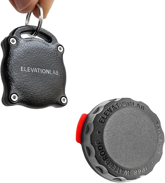 Elevation Lab AirTag Case Bundle - TagVault Surface Mount + Keychain Case - Black