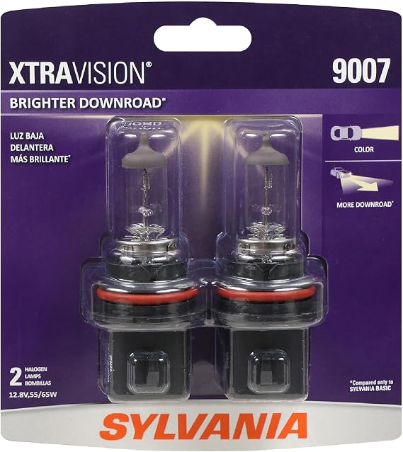 SYLVANIA 9007 XtraVision Halogen Headlight Bulb, High or Low Beam, 2 Bulbs