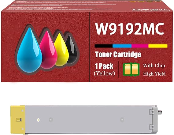W9190MC W9191MC W9193MC W9192MC Toner Cartridges High Yield Replacement Compatible for HP Color Laserjet Managed MFP E77822dn E77822z E77825dn E77825z E77830dn E77830z Printers,Yellow