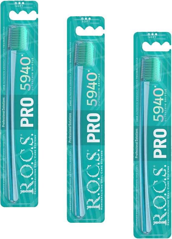 R.O.C.S. Pro 5940 Fırça Kılı İçeren Ultra Yumuşak Diş Fırçası (3 paketi)