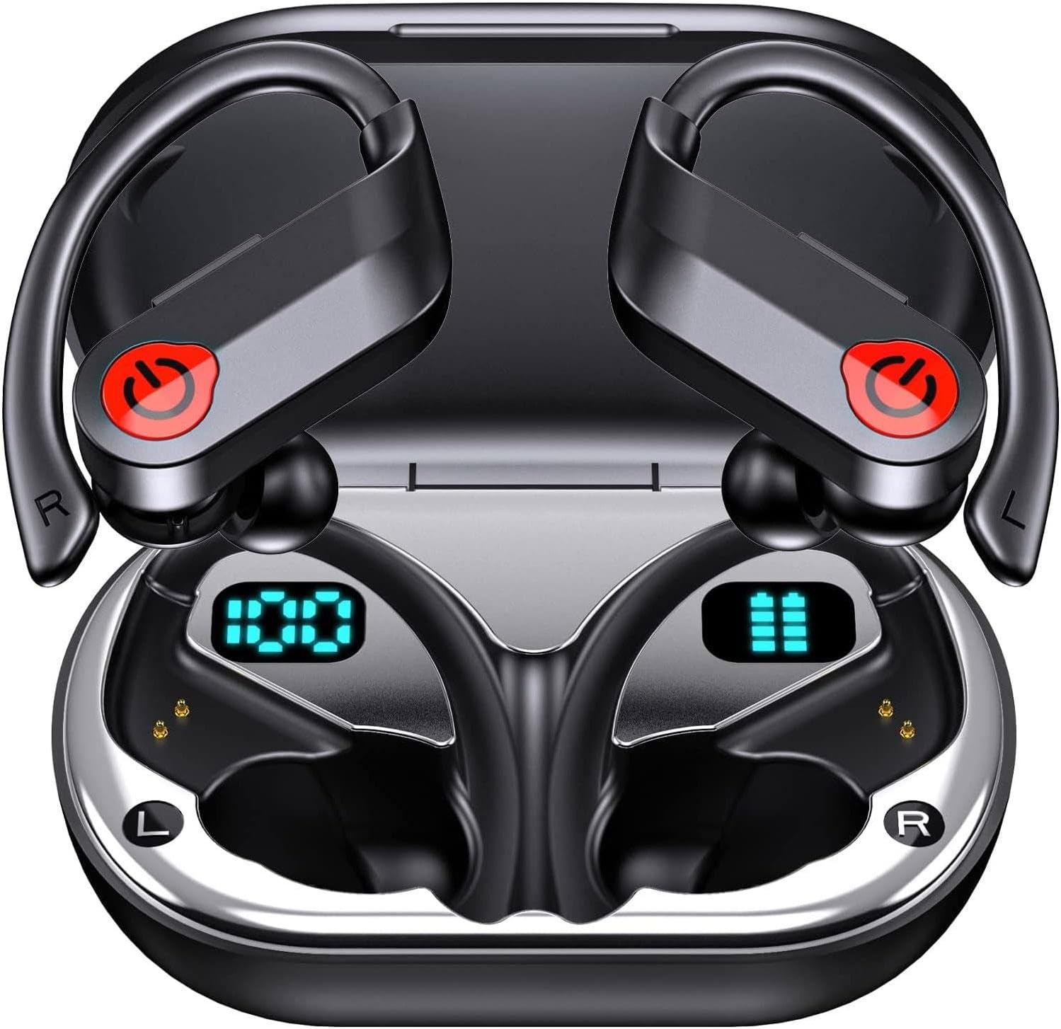 TWS Headphones Wireless Earbuds Compatible with FairPhone 45, Earphones Ear Hook True Stereo Headset Hands-Free Mic