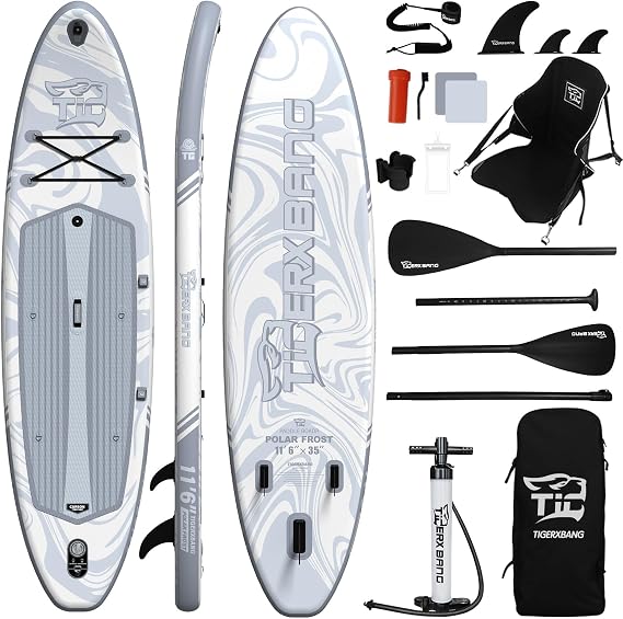 TIGERXBANG Inflatable Stand Up Paddle Board 10'/11'/11'6" with SUP Accessories