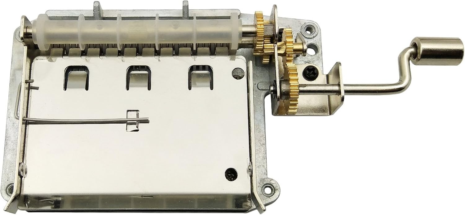 30 Notes Hand Crank Music Box Movement with Copper Gear DIY Make Your Music Tool Kit 30notesMovementCopperGear