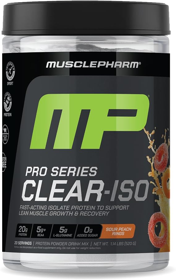 Muscle Pharm Pro Series Clear-ISO | Sour Peach Rings - 20 Servings