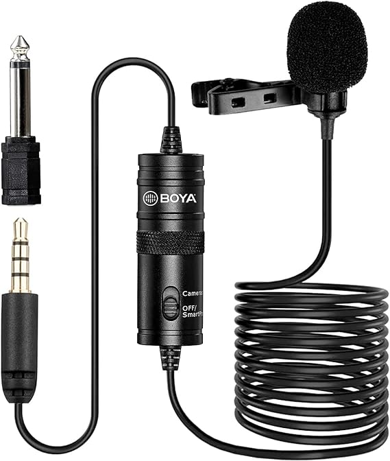 Boya by-M1 akıllı telefon ve Canon/Nikon Kamera için 3,5 mm Lavalier-mikrofon, siyah, kullanma kılavuzu İngilizce dil