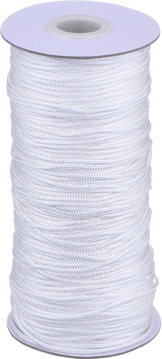 Outus 109 Yards White Braided Cord for Blinds, Garden, Crafts, 1.8 mm