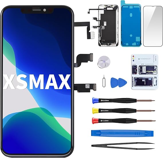 for iPhone Xs MAX Screen Replacement with Front Speaker Proximity Sensor