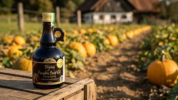 Pelzmann Styrian Pumpkin Seed Oil - P.G.I., 500ml (16.9floz), 100% Pure, Exquisite Nutty Flavor, Product of Austria