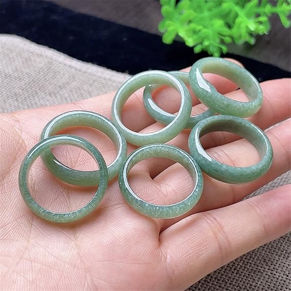 Natural Jade Jade Ring, Full Green Ring, Male and Female Jade Ring Type Ring (Size : Inner diameter18mm)