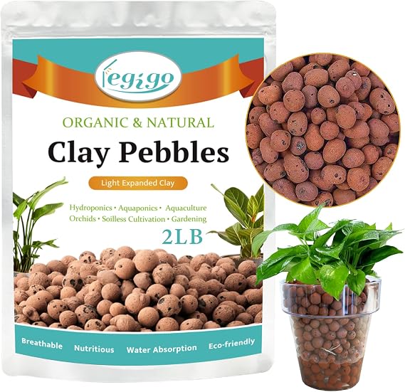 Legigo 2LB Leca Clay Pebbles for Plants, 4mm-16mm Clay Balls for Hydroponic