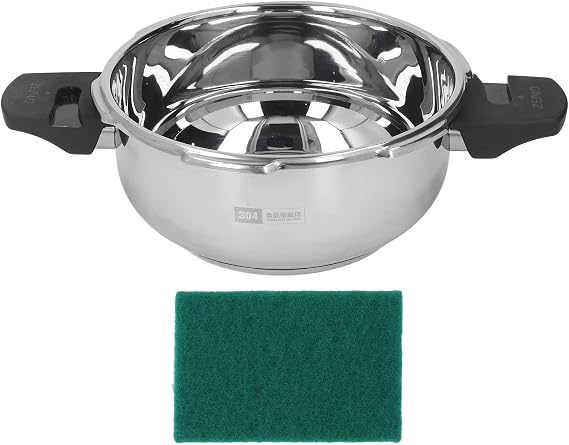 Stainless Steel Pressure Cooker, 1.8 Liter Small Pressure Cooker Explosion Proof, Multifunctional Pressure Canner Cookware for Gas Stove Induction Cooker, Silver