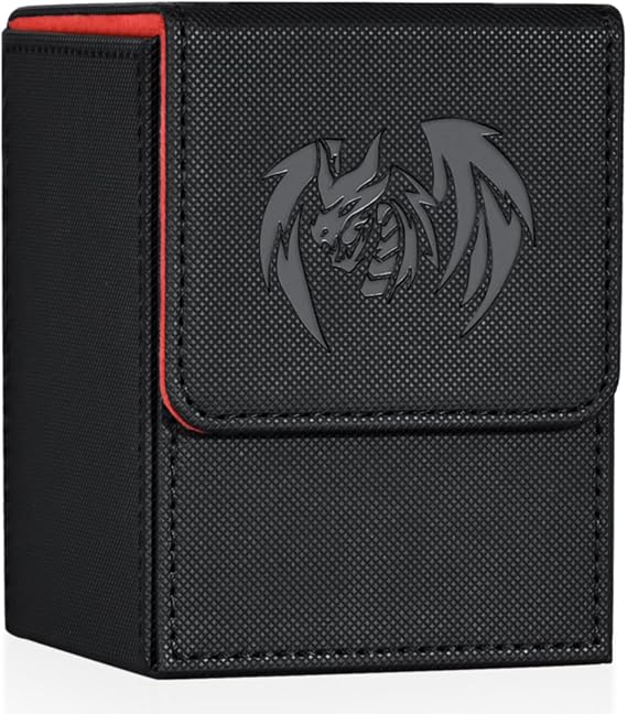 UAONO Card Deck Box for Yugioh MTG (Black & Red, Sky Dragon)
