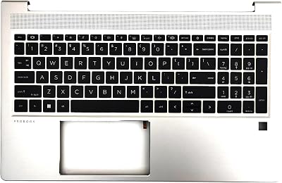 New Upper Case Palmrest Replacement for HP Probook 450 455 G9 Series Laptop Top Cover Keyboard Assembly with US Layout N01933-001 Silver