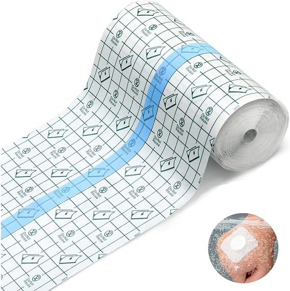 Tattoo Aftercare Bandage Roll, Transparant Waterproof Adhesive Bandages, Second Skin Tattoo Cover, Clear Dressing Adhesive Bandage Stretch Tape for Tattoos Swimming Shower (5.9in *5.5 Yard)