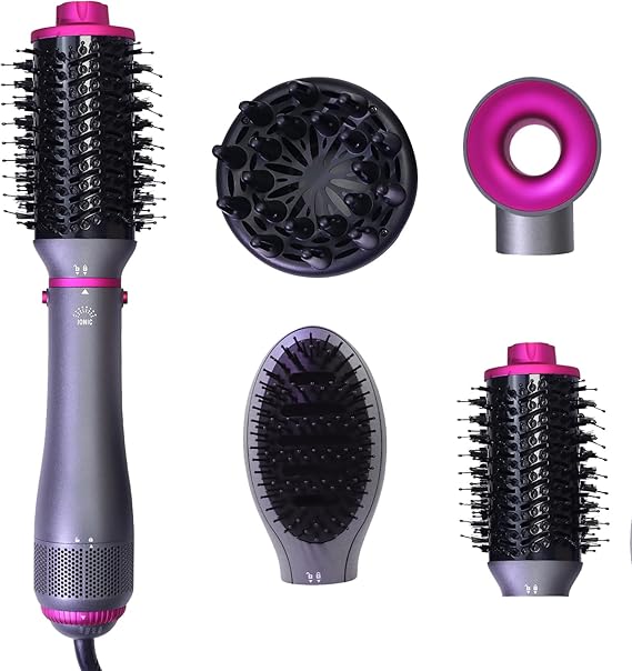 Blow Dryer Brush 4-in-1, Blowout Multi Hair Styler Negative Ion Detachable Hair Dryer with Diffuser, Hot Air Brush, with Comb Brush for Women, Salon, Household