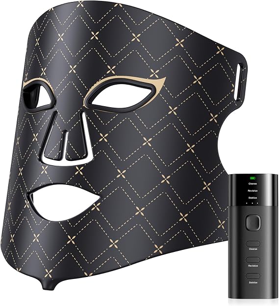 Red Light Therapy for Face, Red Light Therapy Mask, Rechargeable LED Light Therapy Mask with Controller & Timer, Portable LED Face Mask Light Therapy