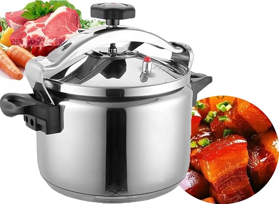 Commercial Super Large Pressure Cooker Stainless Steel Explosion-Proof Large Pressure Cooker Large Capacity 15 L Suitable for: Gas Stove Induction Hob Open Flame Pressure Cooker