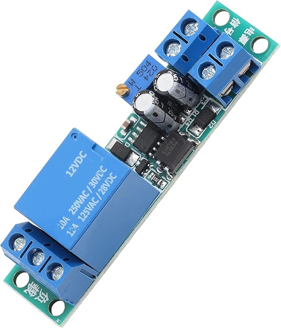 DC 12V Adjustable Delay Relay Module 0–25 Second Timer Board for Turn On Delay Turn Off Delay Control with Optocoupler Isolation