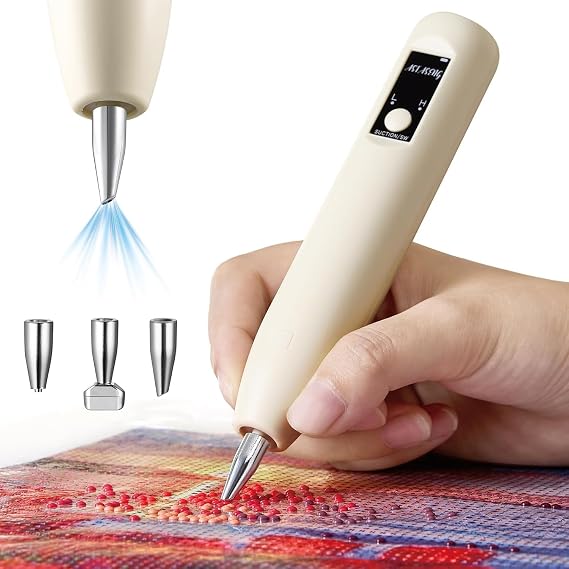 Electric Diamond Art Vacuum Pens, Diamond Art Tools for Adults, Cream