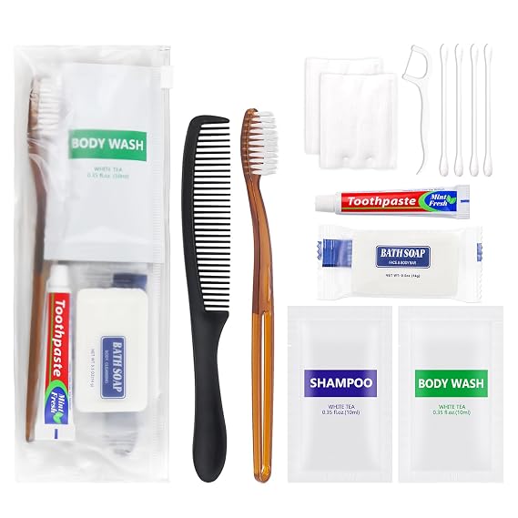 20 Sets Basic Toiletry Kits Disposable Personal Hygiene Kit Bulk