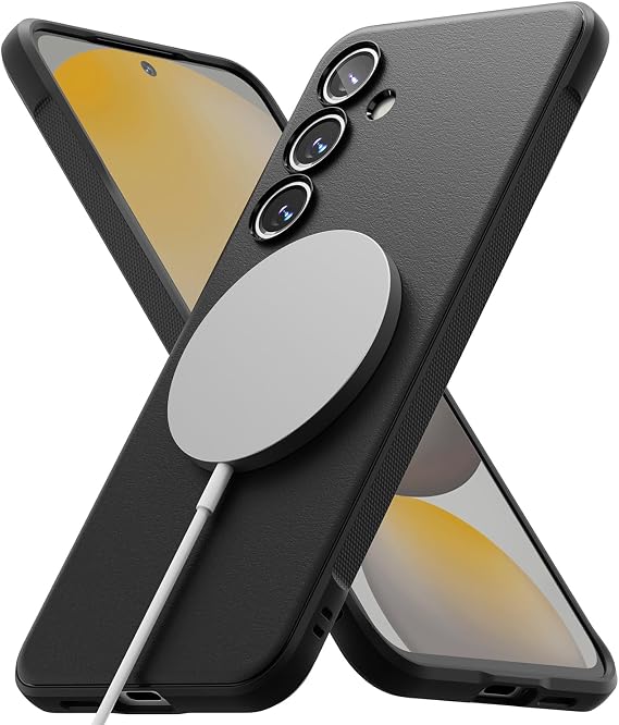 Ringke Onyx for Samsung Galaxy S24 FE Case [Compatible with MagSafe] Oil & Dirt Resistant, Enhanced Camera Lens Protection, Comfortable Grip, Non-Slip, Lightweight Cover - Magnetic Black