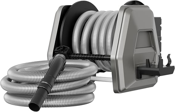 Giraffe Tools Vacuum Hose Reel with 30ft Extension Retractable Hose, 1-1/4'' Wall Mount Vacuum Replaceable Hose Suitable for 32mm Wet Dry Vacuums Cleaner