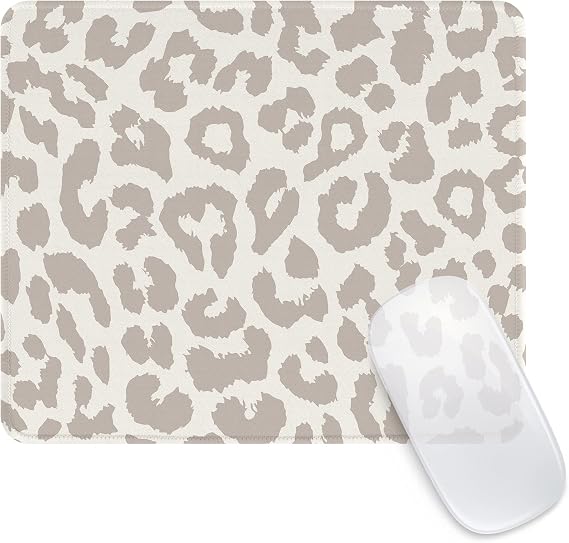 Seorsok Grey Leopard Mouse Pad, Mouse Mat Square Waterproof Mouse Pad Non-Slip Rubber Base Mouse Pads for Office Laptop,9.5"x7.8"x0.12" Inch