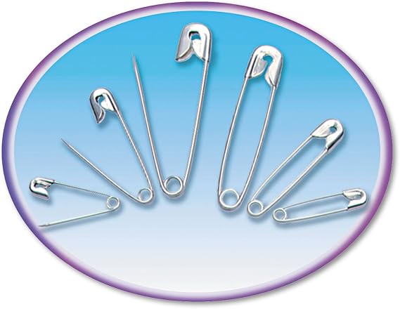 Charles Leonard Safety Pins, Assorted Sizes, 50/Chain-Pack (83450)