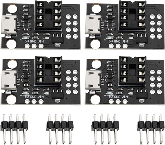 4pcs ATTINY85 Micro USB Development Board Compatible with ATtiny13A ATtiny25 ATtiny45 ATtiny85