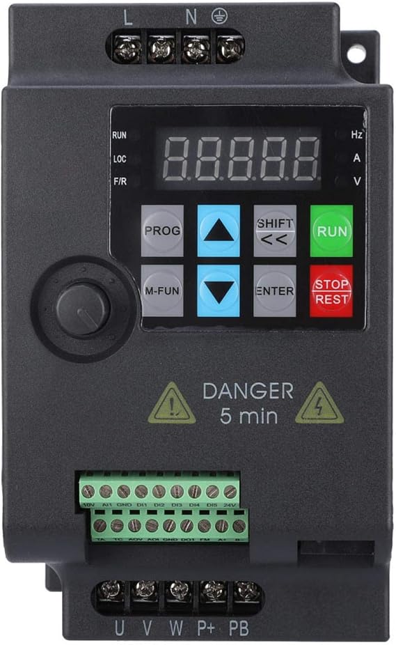 Variable Frequency Drive VFD, Stable PWM Motor Speed Controller for CNC Workshop 1 Phase Input 3 Phase Output RS485 0.75kW 9.6A