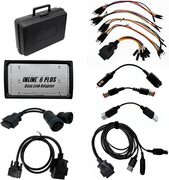 2892093 4918416 3165033 Inline 6 Plus Complete Diagnostic Kit with Cables Compatible with Cummins Engine ISDE ISZ QSL J1708 ISC B C QSB J1939