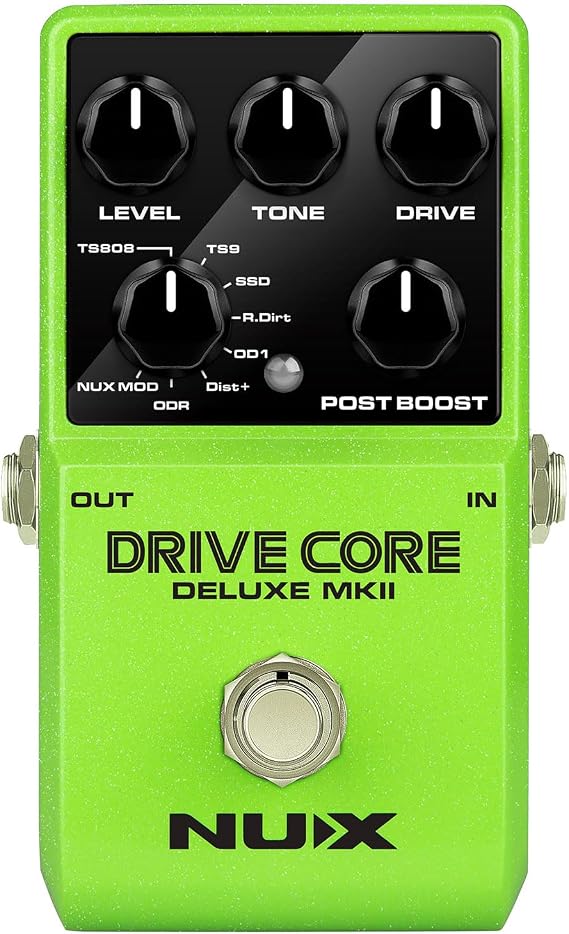 NUX | Drive Core Deluxe MKII Overdrive Pedal – 8 Analog Modes True Bypass, Post Boost, Compact Stompbox – For Electric Guitar, Tube Amp, FX Loop, Pedalboard, Boss, JHS, Analog Drive