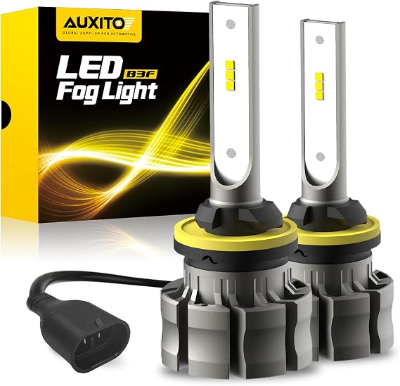 AUXITO 880 LED Fog Light Bulbs, 6000LM 6500K Cool White Light, 300% Brightness 885 893 899 Led Fog Lights, CSP LED Chips, DRL Replacement for Cars, Pack of 2