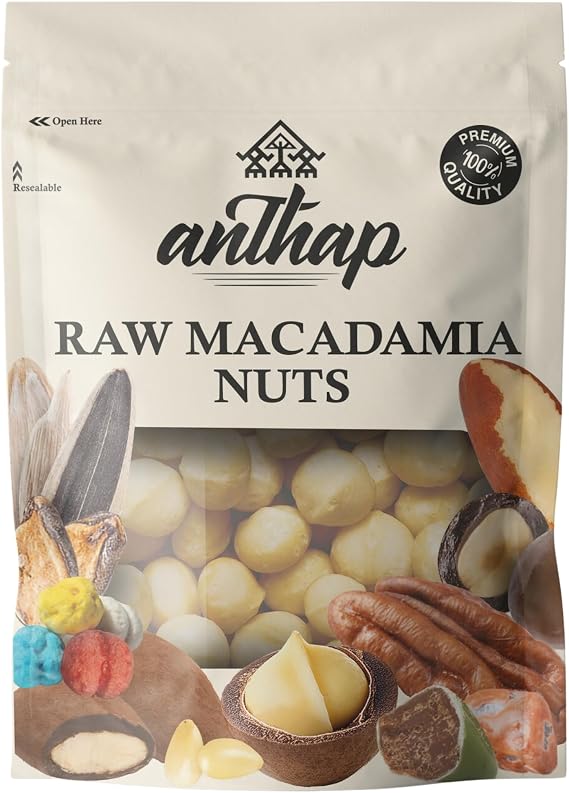 Anthap Raw Macadamia Nuts Kernel, Rich, Buttery Flavor, High in Healthy Fats & Protein, Vegan & Gluten-Free, No Added Salt, Rich in Fiber & Antioxidants, 700g
