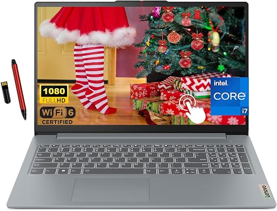 Lenovo IdeaPad Slim 3i 15.6" FHD Touchscreen Laptop, 13th Gen Intel 10-Core i7-1355U, 16GB LPDDR5 RAM, 1TB SSD, Intel Iris Xe Graphics, Backlit Keyboard, Wi-Fi 6, Win 11, Artic Grey, EAT 16GB USB Pen