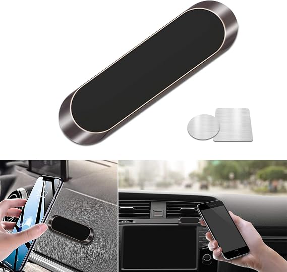 x xotic tech Magnetic Car Mount Dashboard Desk Strip Phone Holder Mini Magnet Fast Capture Cradle Compatible with iPhone 17/16/15 Plus Pro,Galaxy S23/S23/S23U, zFlip 5/zFold 5, LG G9 V60,ect - Black