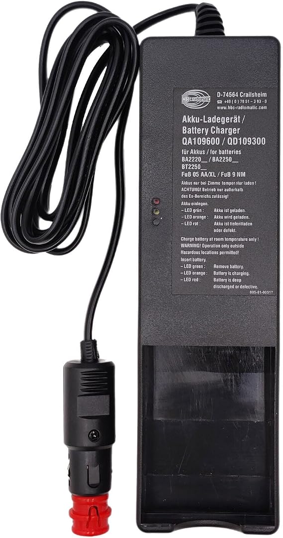 DC 10-30V QA109600 QD109300 Battery Charger for HBC Radiomatic 6V BA225030 Remote Control Pump Truck Battery (Car Charger)