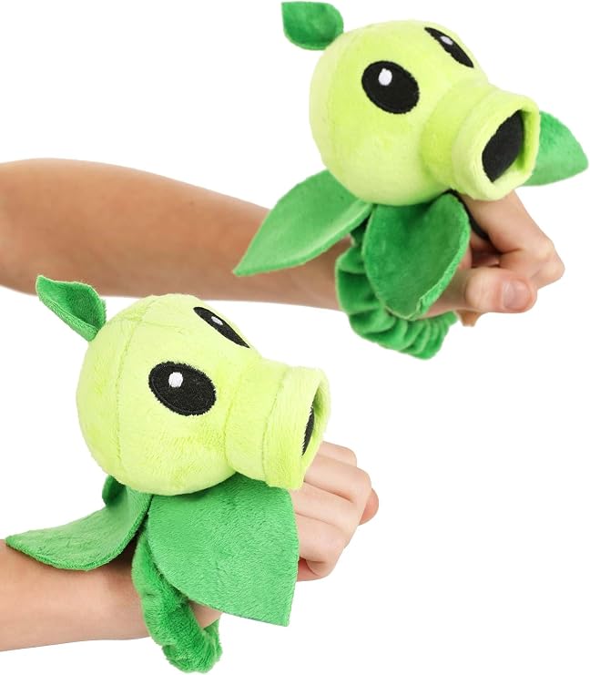 Plants Vs Zombies Kids Threepeater Gloves - Peashooter Head, Leaf Collar, Elastic Design