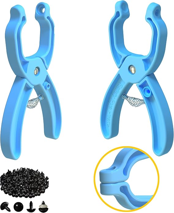 GEOCCI Safety Eye Tool Auxiliary Tool for Attaching Safety Eyes for Crocheting Safety Eyes Crochet Tools for Amigurumi Crochet & Stuffed 5-30mm Animal Eyes Making Supplies Tool(Blue 1pcs)