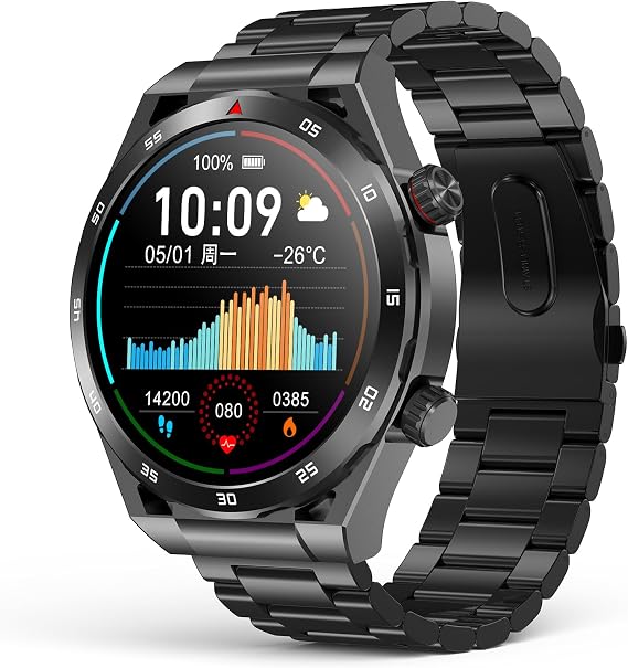 EarlySincere Smart Watches for Men with Blood Pressure, 1.39" HD Fitness Watch, Smartwatches with Heart Rate Blood Oxygen Sleep Monitor for Android and iPhone,  with Replaceable Silicone Strap