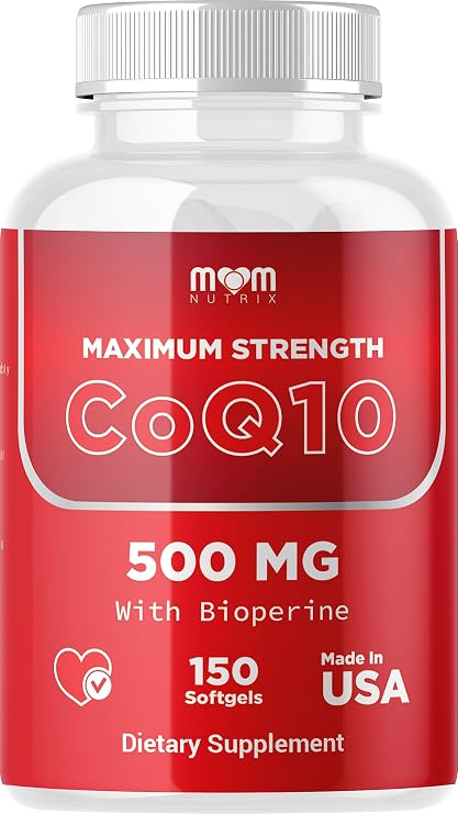 Dr. JOEL'S MOM Nutrix CoQ10 500mg Cellular Energy Production Support Best Absorption with Bioperine 150 Softgels Made in USA
