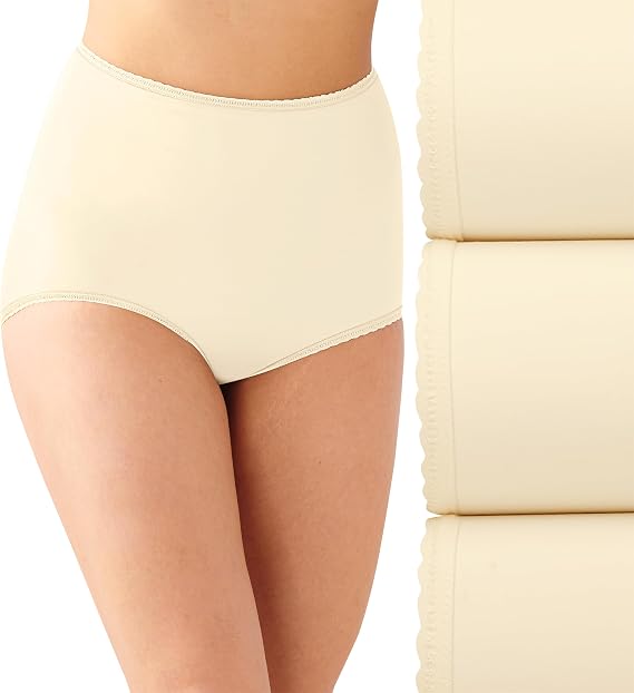 Bali womens Underwear Briefs Pack, 3-pack, Skimp Skamp Brief Panties for Women, Full Coverage, No Show
